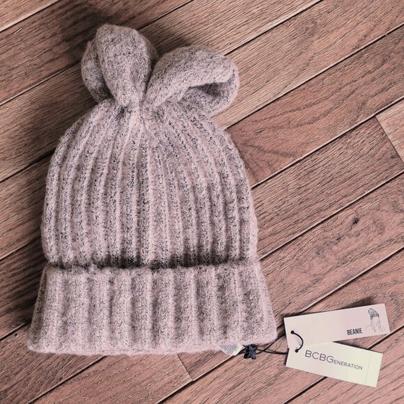 NWT BCBGeneration Bunny Ears Beanie in Rose Smoke - Picture 1 of 8
